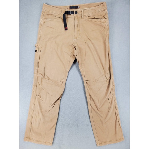 Gramicci Pants Mens Size 34x30 Khaki Beige Outdoor Climbing Belted Climber Pant